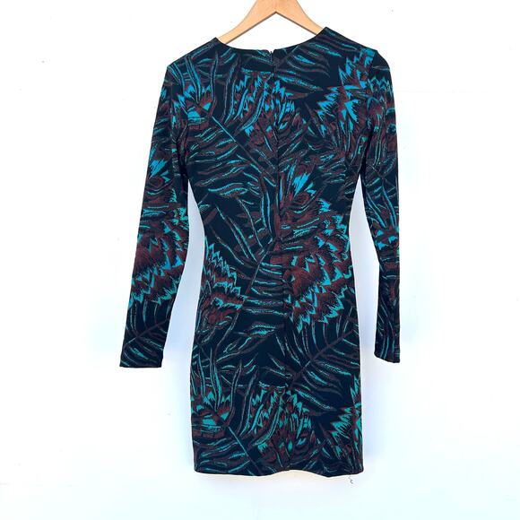 Mara Hoffman Herbarium Jacquard Long Sleeve Knit Mini Dress Green Foliage Medium - Picture 7 of 9